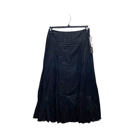 INC International Concepts Y2K Button Down Maxi Skirt Black Size 6 NWT Witchy - Picture 2 of 13